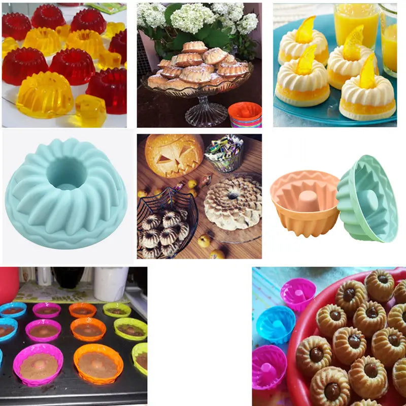 12-Pieces: Silicone Heritage Bundtlette Cake Mold Cheap Sale 100% Original