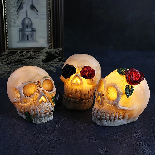 Halloween Resin Skull LED Night Light Decorative Light Discount Visit New