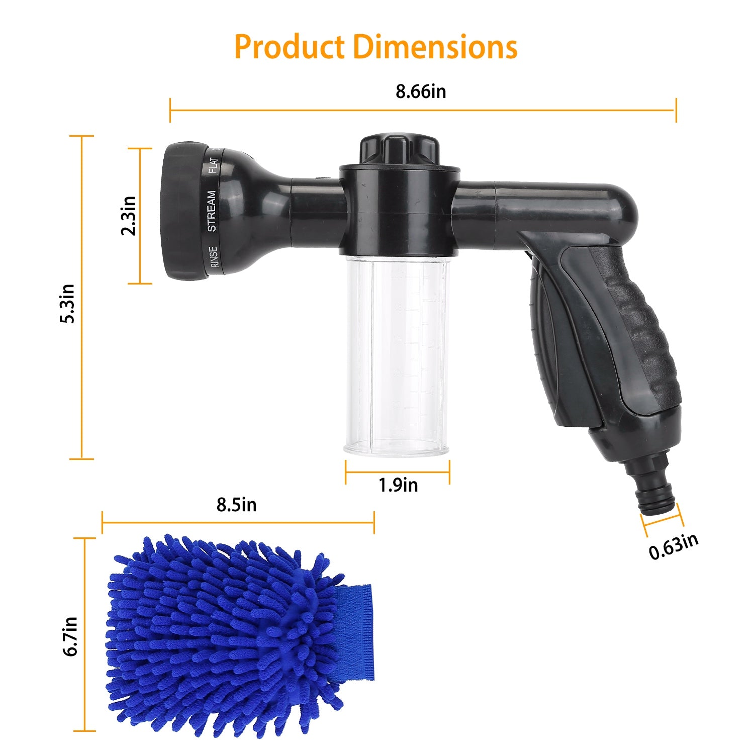 8-in-1 Foam Garden Hose Nozzle Soap Sprayer Affordable Online