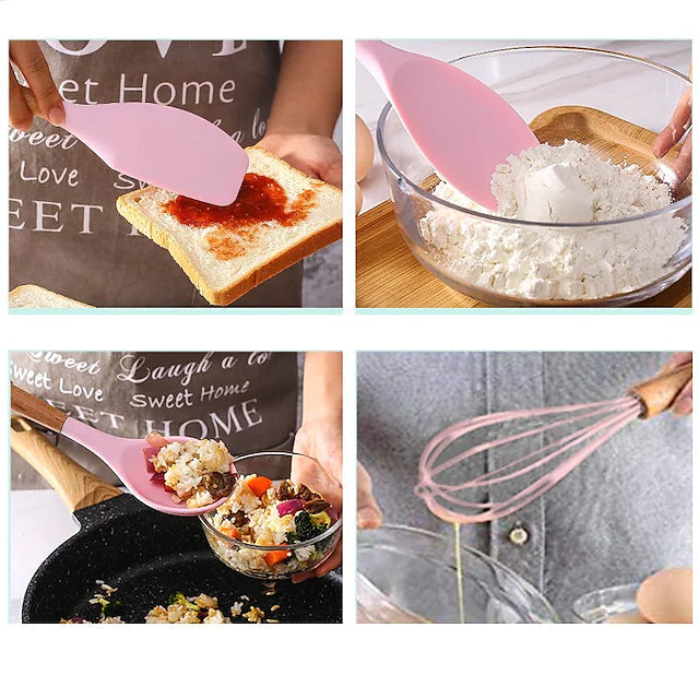 12-Piece: Wood Handle Silicone Kitchenware New Styles For Sale