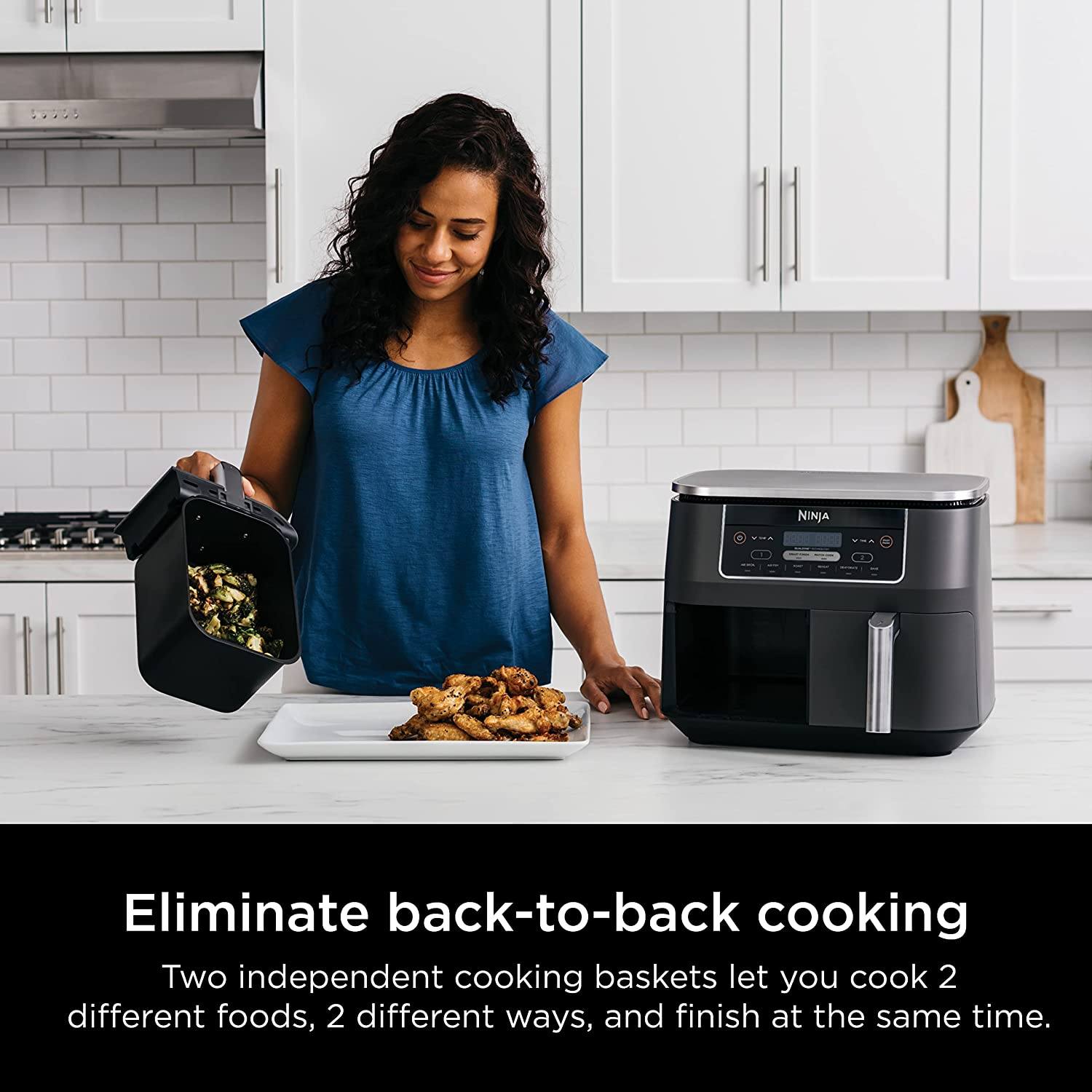 Ninja DZ201 Foodi 8 Quart 6-in-1 DualZone 2-Basket Air Fryer (Refurbished) Cheap Sale With Paypal