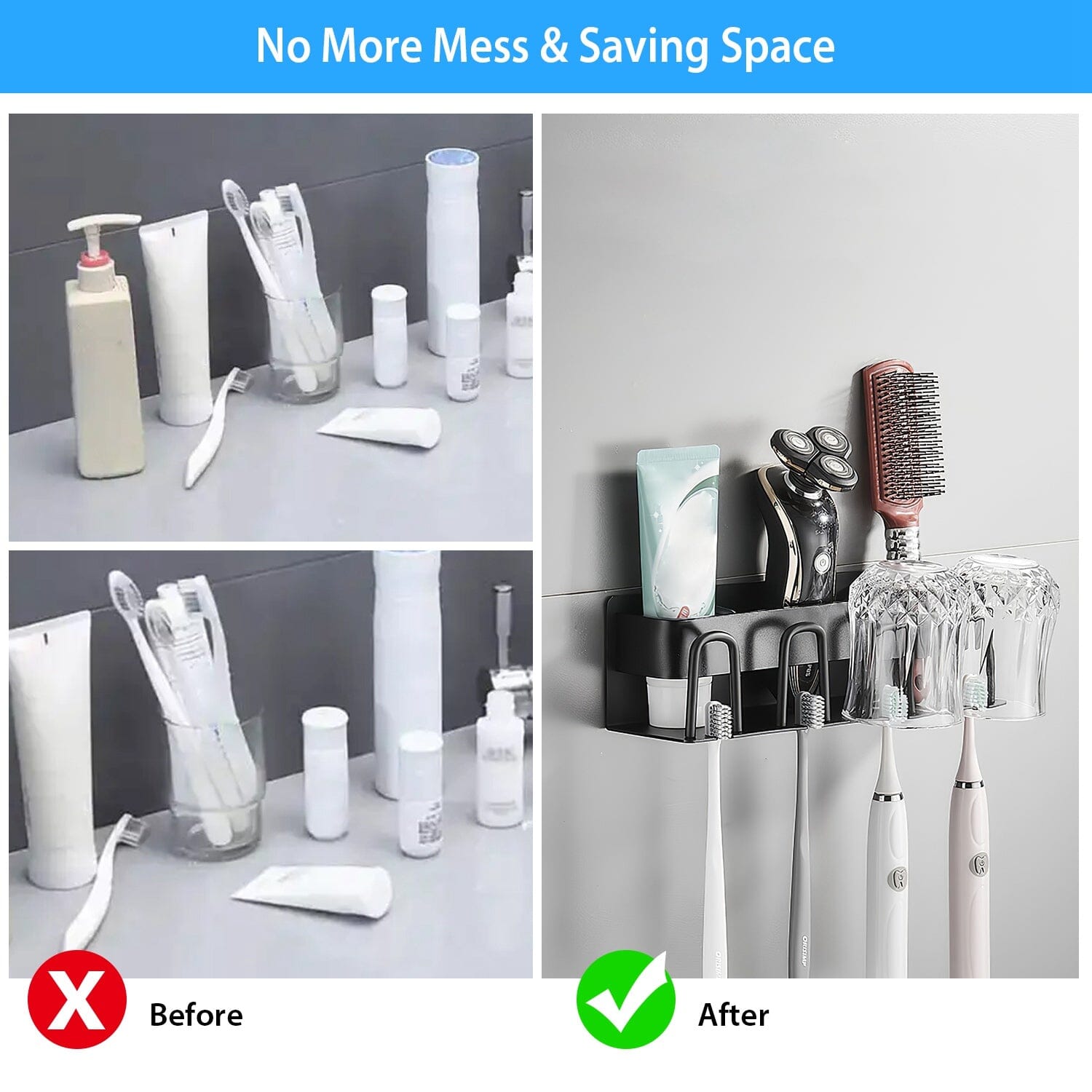 Multifunctional Toothbrush Holder Rack Organizer Pay With Visa