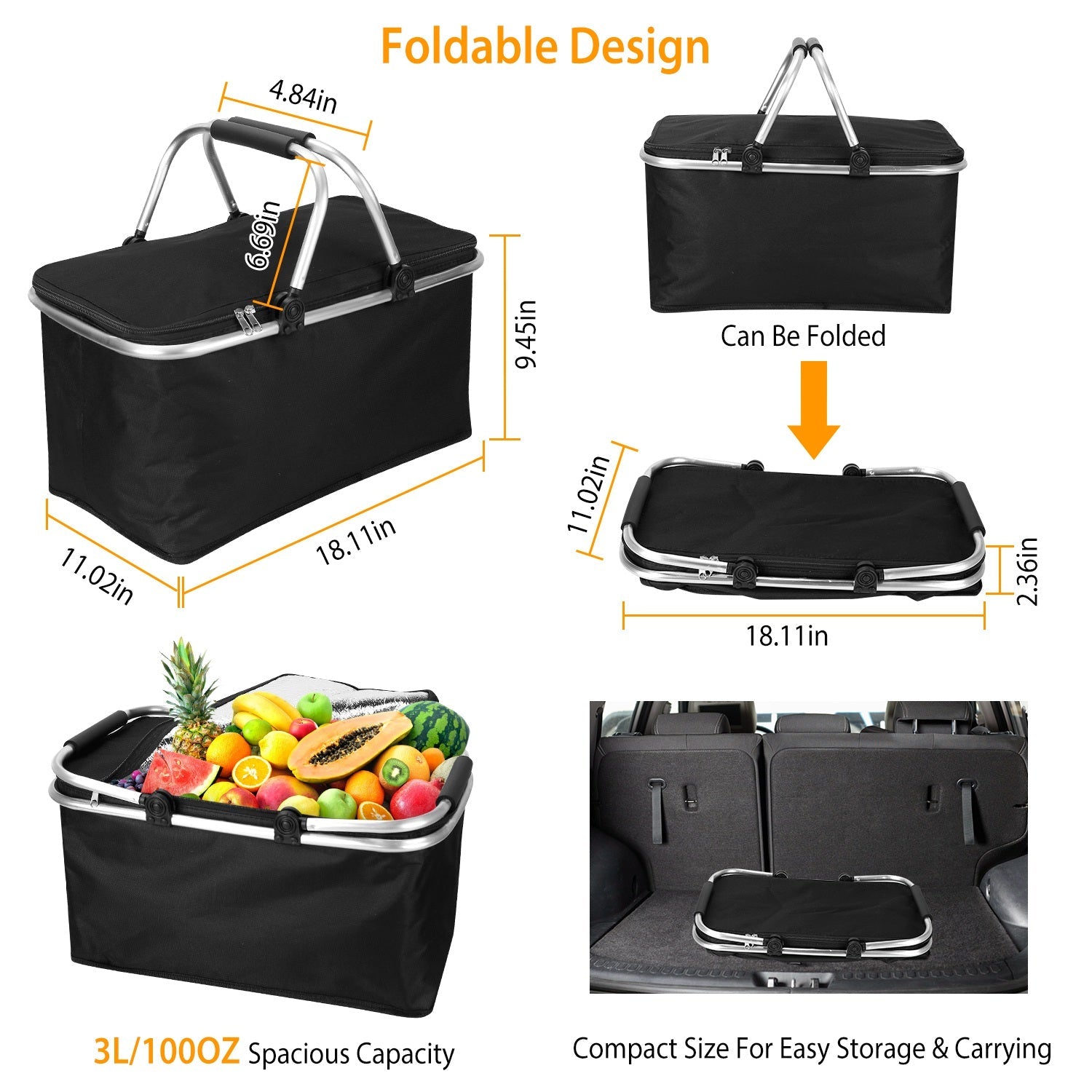 30L Insulated Picnic Basket Cooler Collapsible Food Delivery Storage Best Sale Cheap Pice