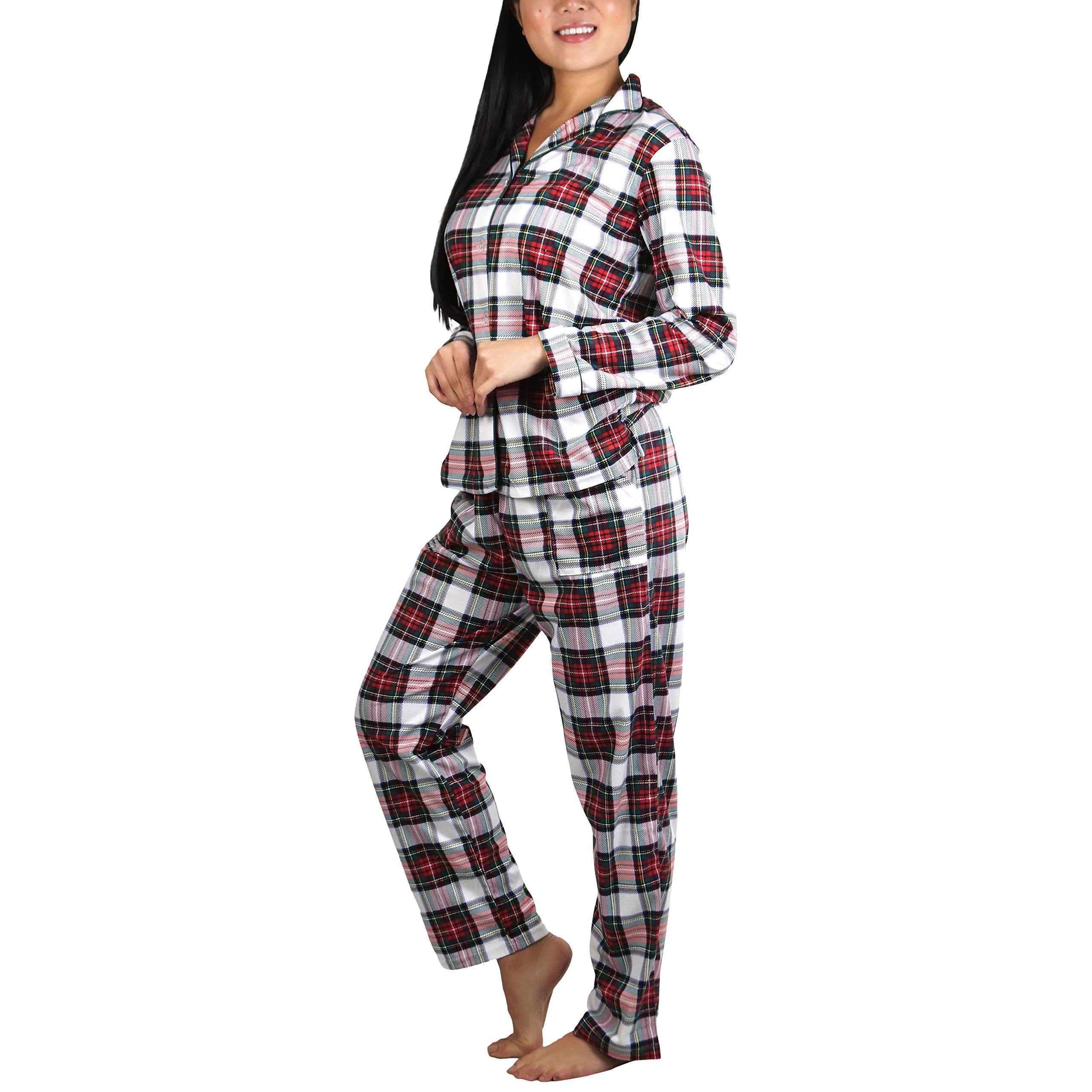 2-Piece Set: ToBeInStyle Women's Long Sleeve Button Down Top and Drawstring Bottom Pajama Set Cheap View