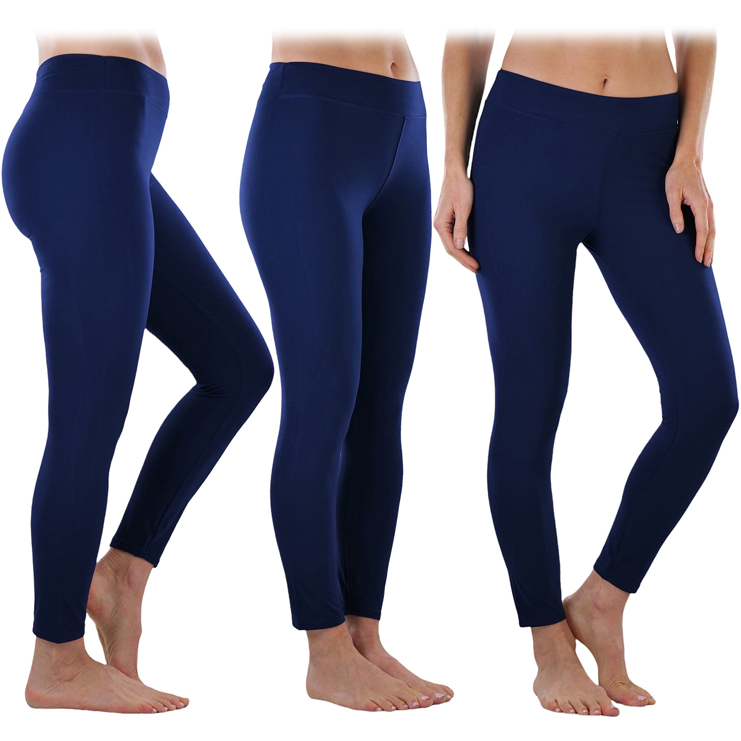 4-Pack: ToBeInStyle Women's Full Length High Waisted Stretchy Microfiber Leggings Low Pice Fee Shipping Online