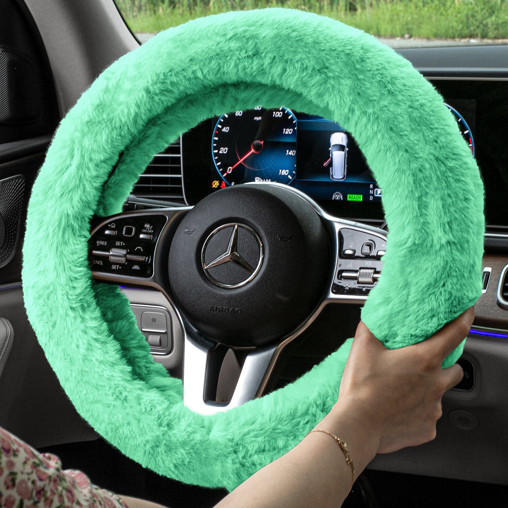 Doe16 Faux Rabbit Fur Steering Wheel Cover Outlet Choice