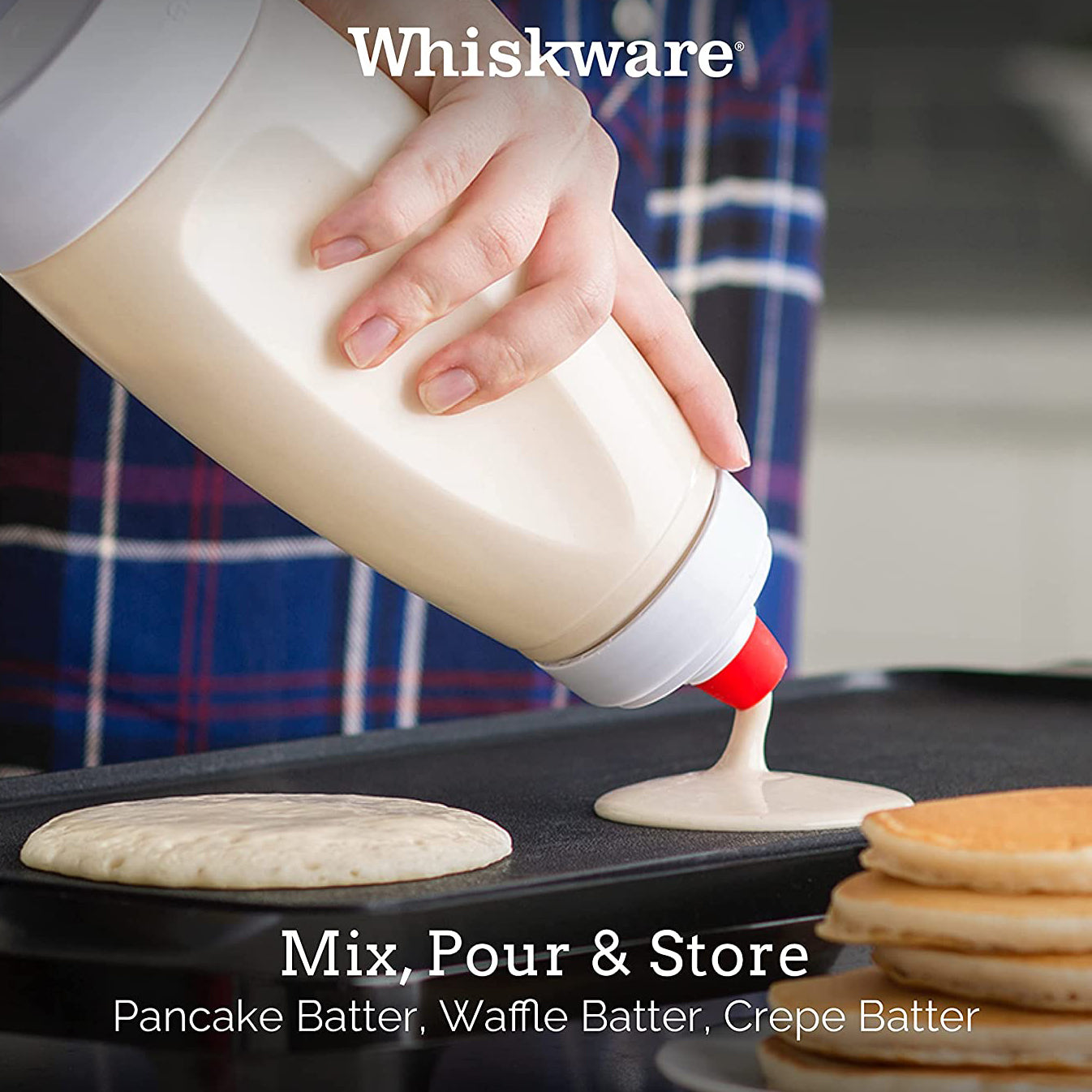 Whiskware Pancake Batter Dispenser and Mixer Recommend For Sale