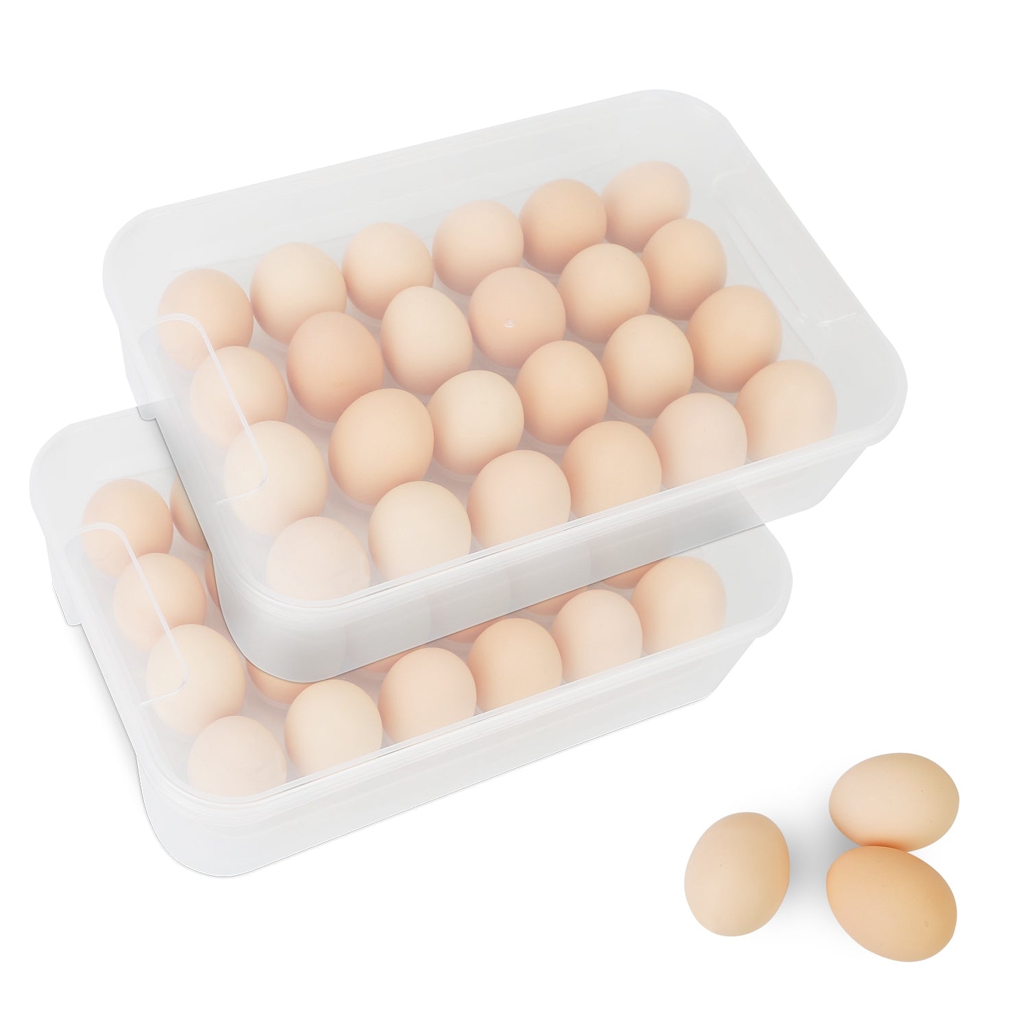 2-Piece: Plastic Egg Holder Stackable Egg Storage Box Buy Online