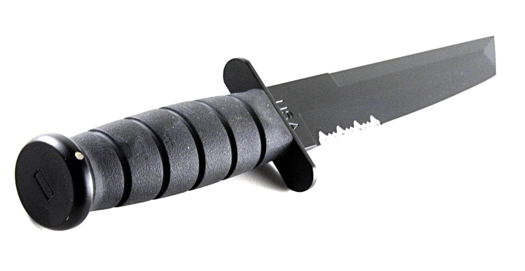 KA-BAR Tanto Fighting Knife, 8 Combo Blade, Kraton G Handle, Kydex Sheath - 1245 Outlet Pices