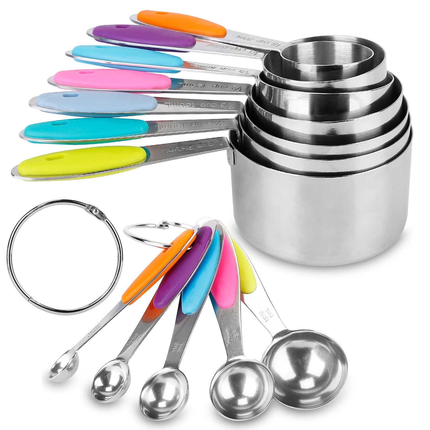 12-Piece: Stainless Steel Measuring Cups Spoons Set Free Shipping For Sale