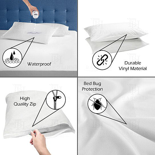 Heavyweight Zippered Waterproof Bed Bug Vinyl Pillow Covers Buy Cheap Authentic