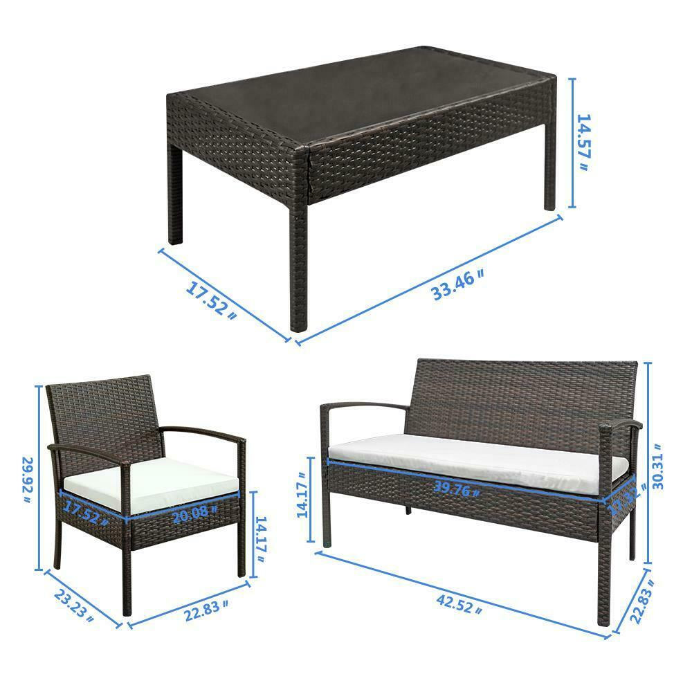 4-Piece: Rattan Patio Furniture Set Real Online