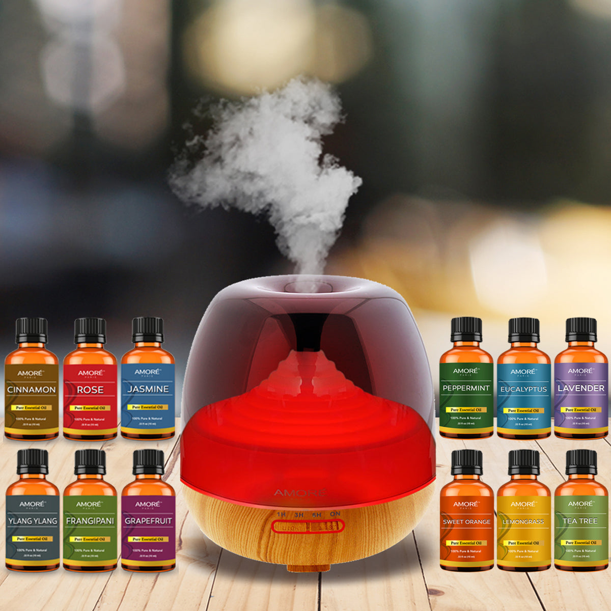 7-Piece: Premium Ultrasonic Aromatherapy Cool Mist Humidifier Diffuser with Essential Oil Gift Set Discount Visit New