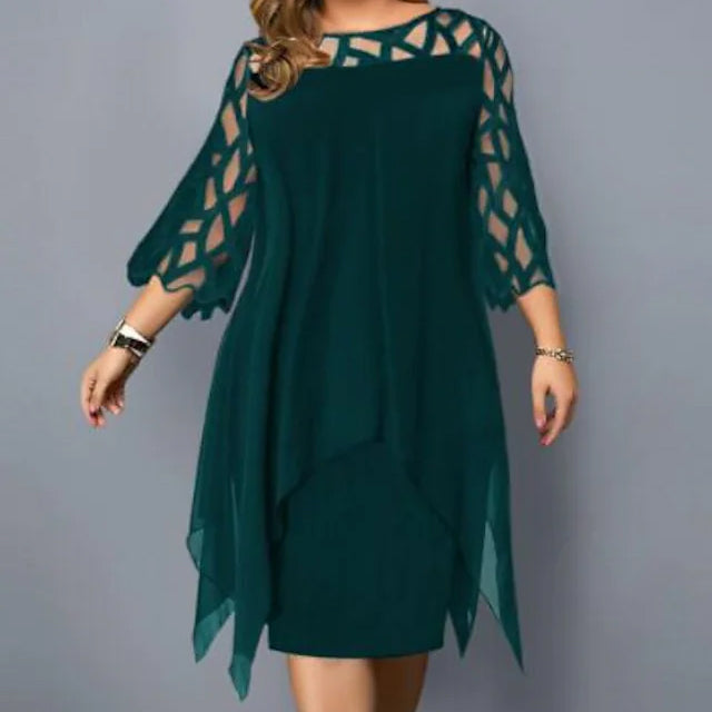 Women's Plus Size Solid Color Sheath Dress Outlet Cheap Pices