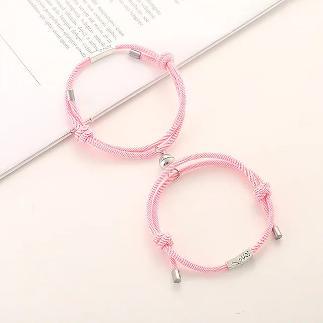 Magnetic Adjustable Simple Rope Couple Bracelet Original Cheap Pice