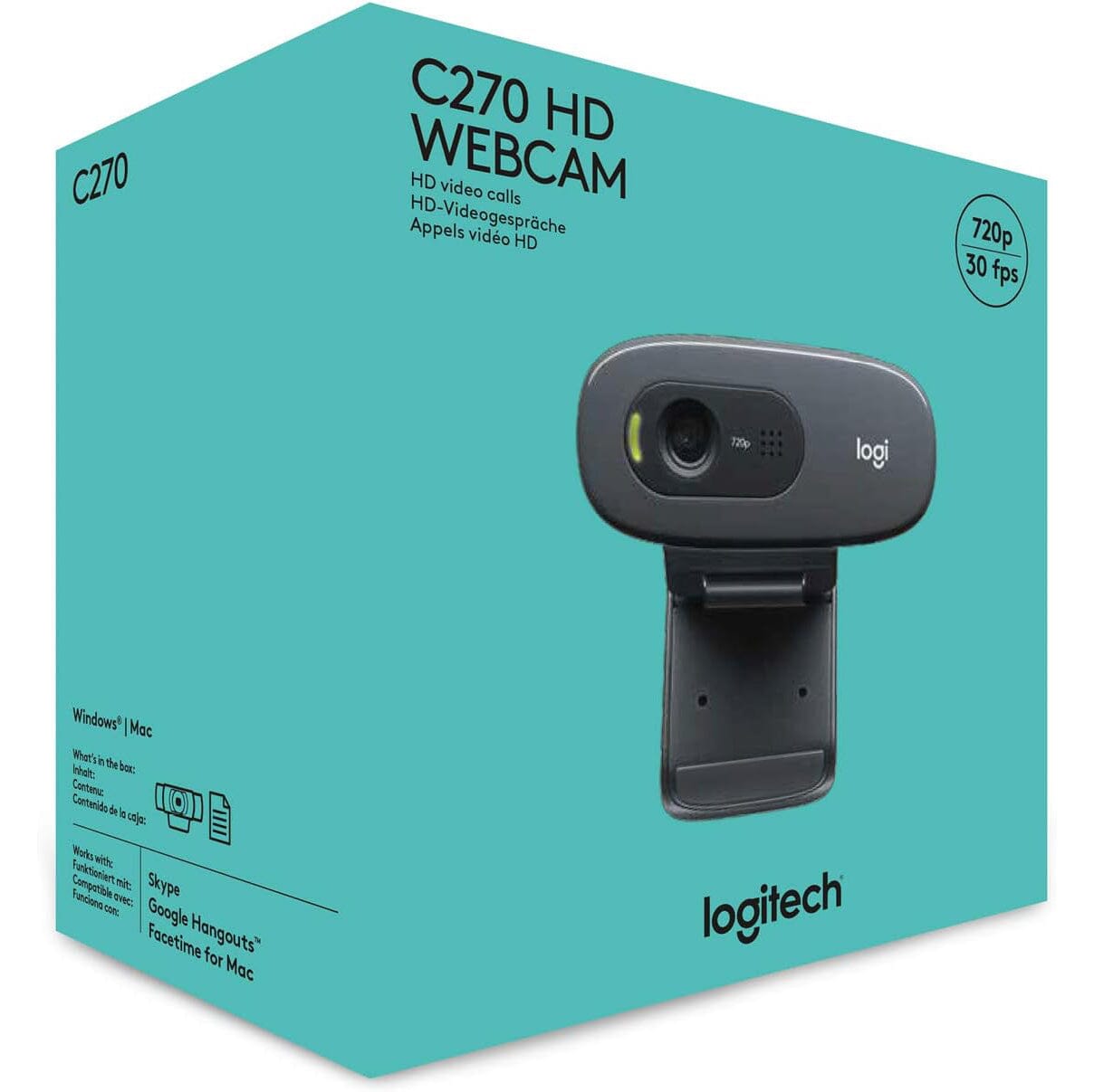 Logitech C270 Webcam with Microphone  (Refurbished) Cheap New Styles