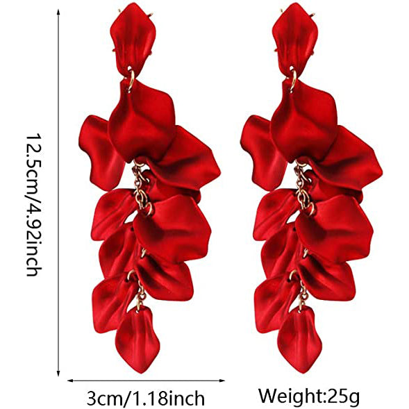 Long Acrylic Rose Petal Earrings Discount Online Online