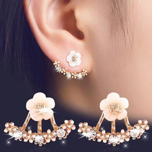 3-Pairs: Women's Crystal Flower Daisy Earrings Order Online