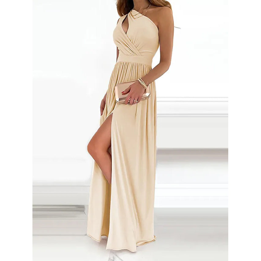 Women's Sleeveless One Shoulder Elegant Dress Discount Outlet Store