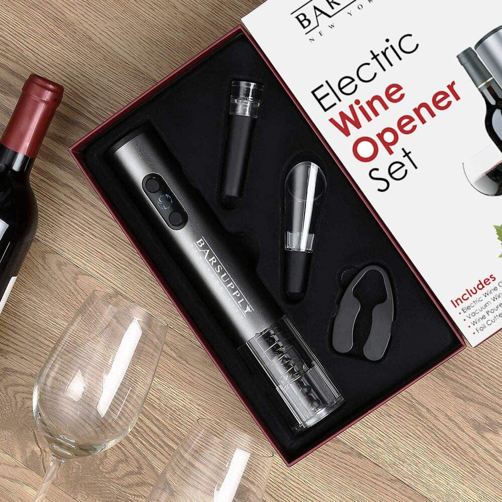 4-Piece Set: Electric Wine Bottle Opener Buy Cheap Big Sale