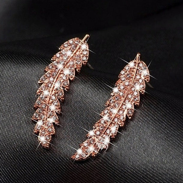 3-Pairs: Zircon Gold and Silver Leaf Stud Earrings Buy Cheap Affordable