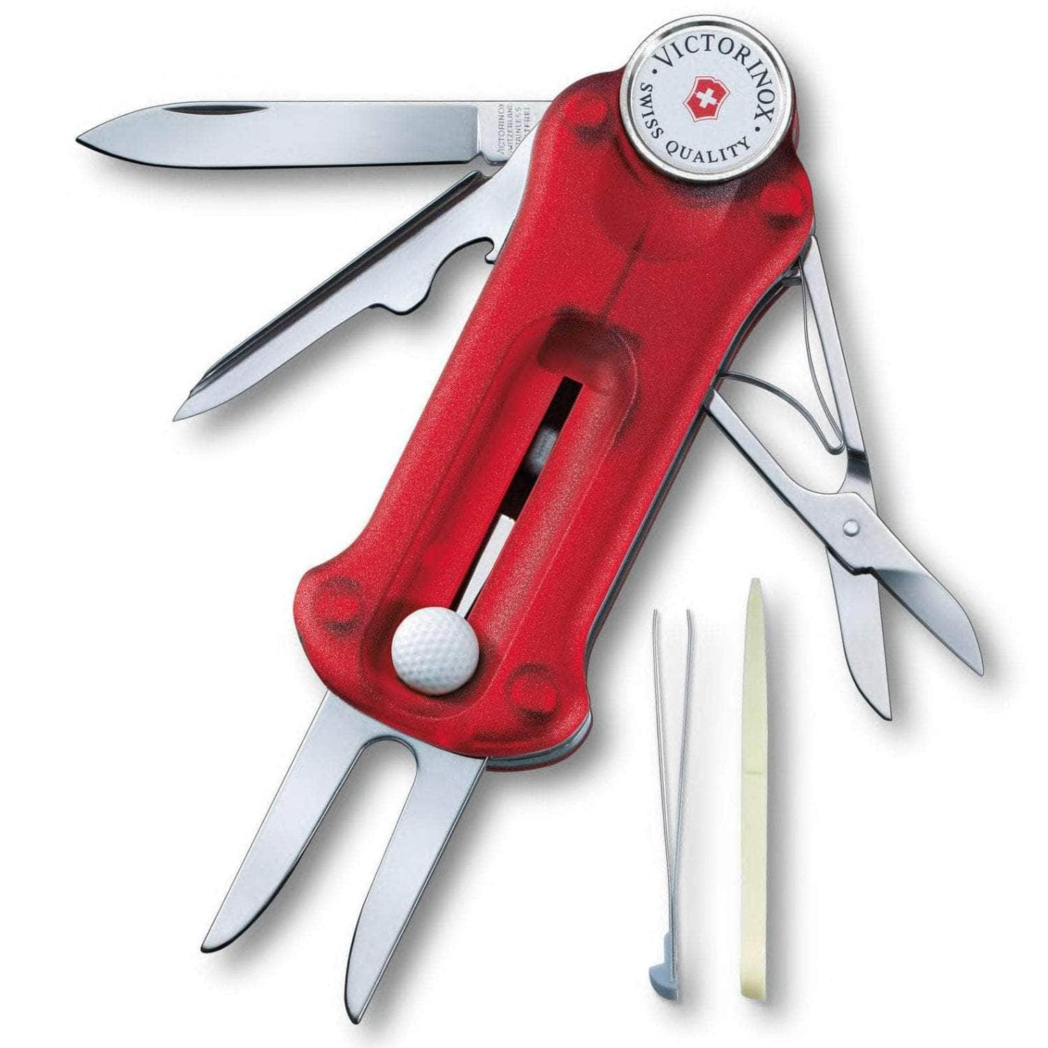 Victorinox Swiss Army Golf Tool, Red Translucent, 10 Functions - 0.7052.T-X5 Low Pice