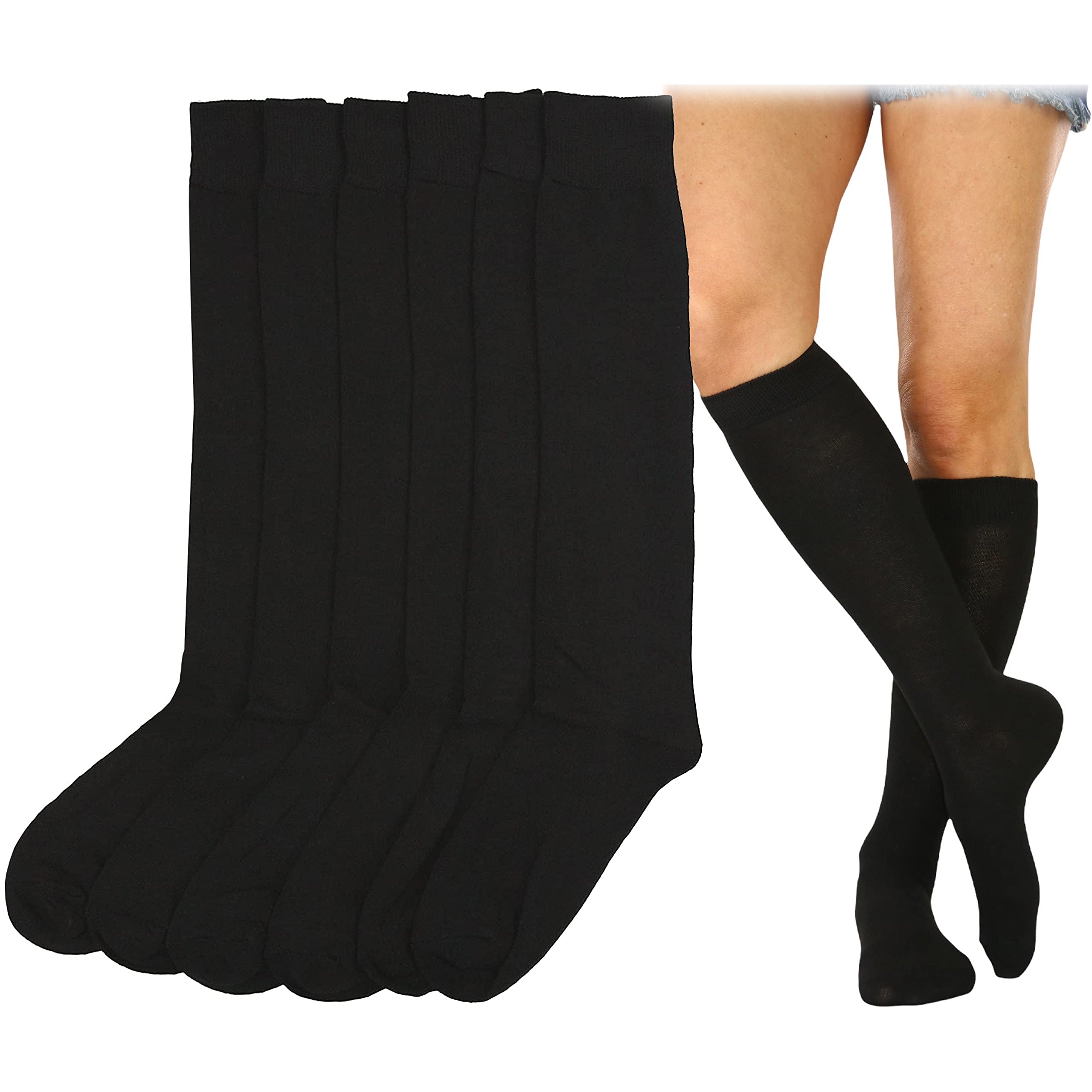 6-Pack: ToBeInStyle Women's Knee High Socks Outlet Pices