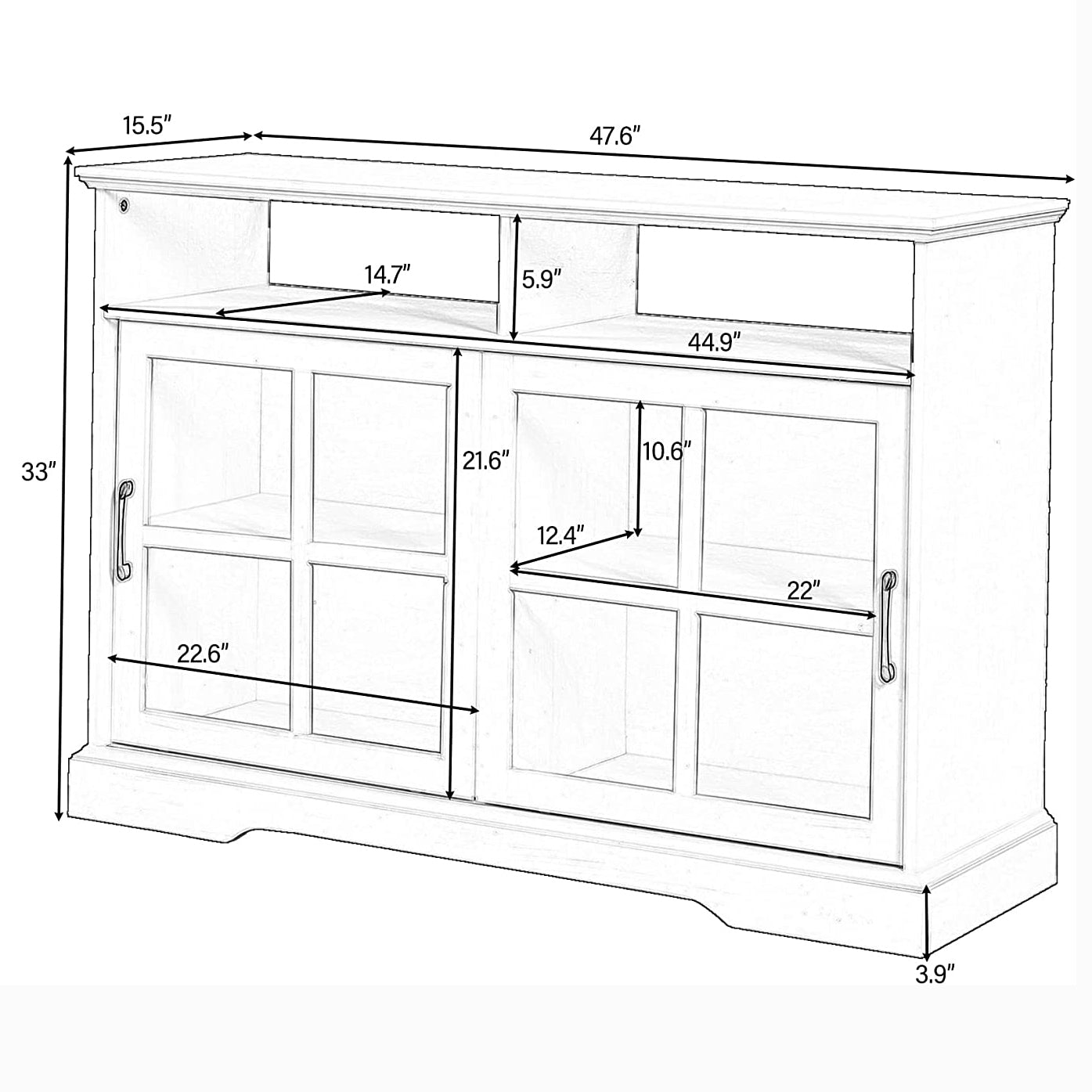 Accent Cabinet Wood Kitchen Buffet Sideboard Clearance Fast Delivery