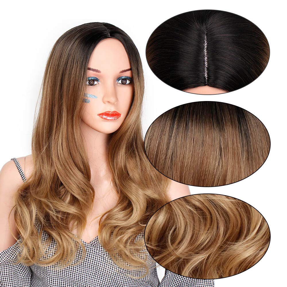 Women Long Brown Curly Synthetic Party Wigs Sale Best
