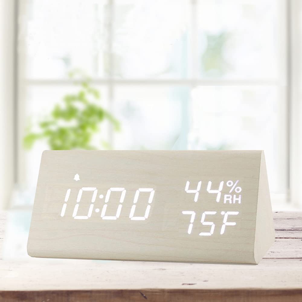 Digital Alarm Clock with Wooden Electronic LED Time Display For Nice Cheap Price