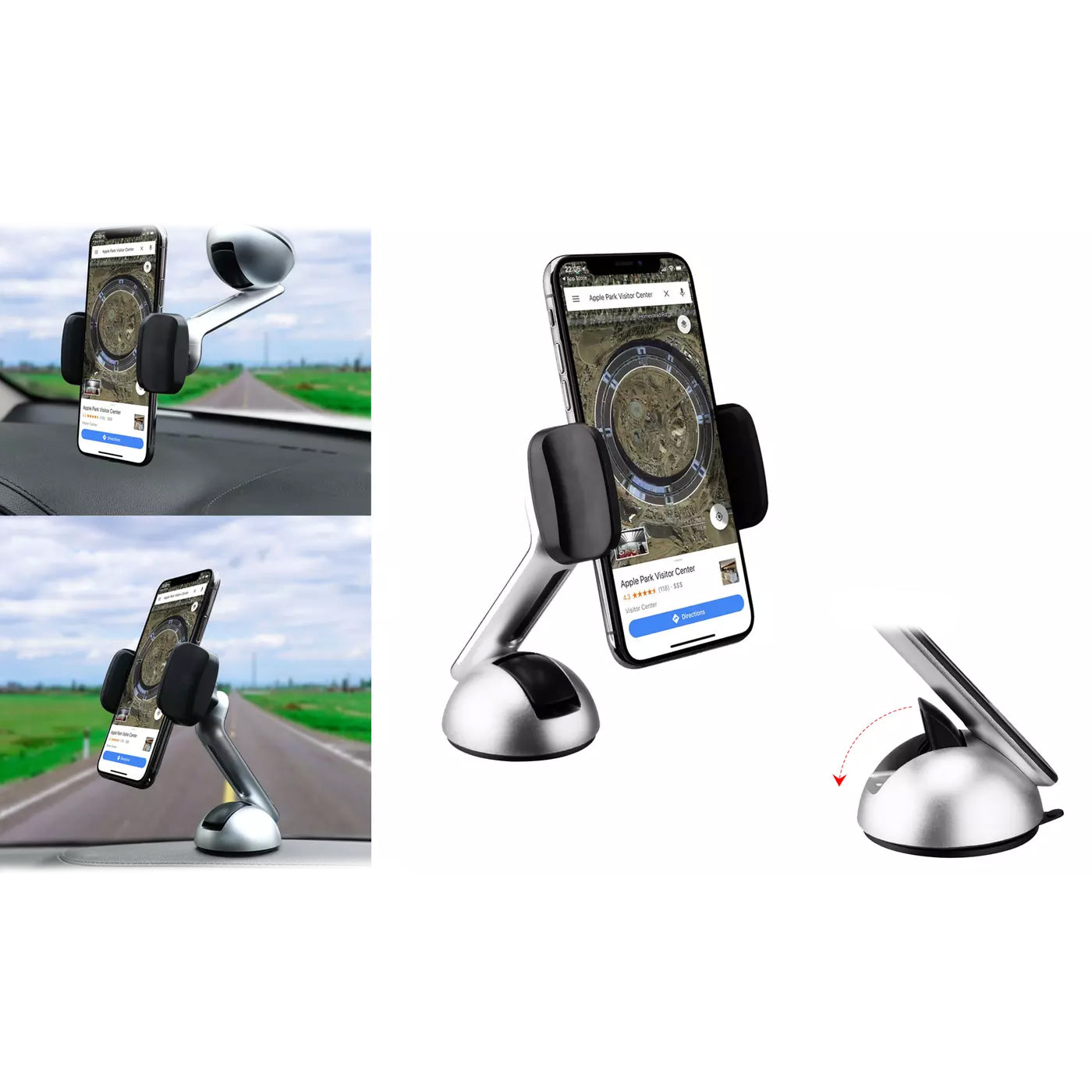 2-Pack: Long Clamp Car Mount Phone Holder for Dashboard and Windshield Cheap Pice Outlet Sale