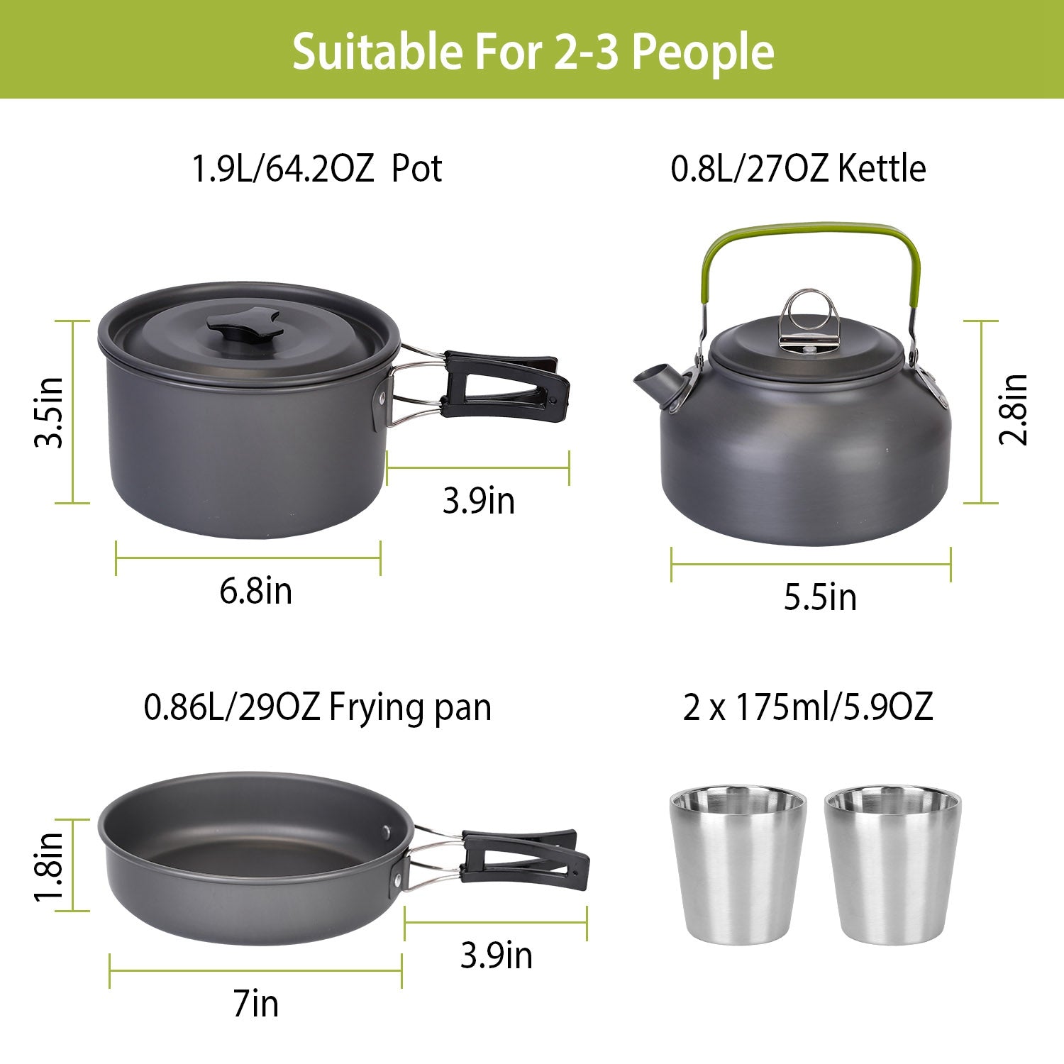 12-Pieces: Camping Cookware Set Shop Offer Online