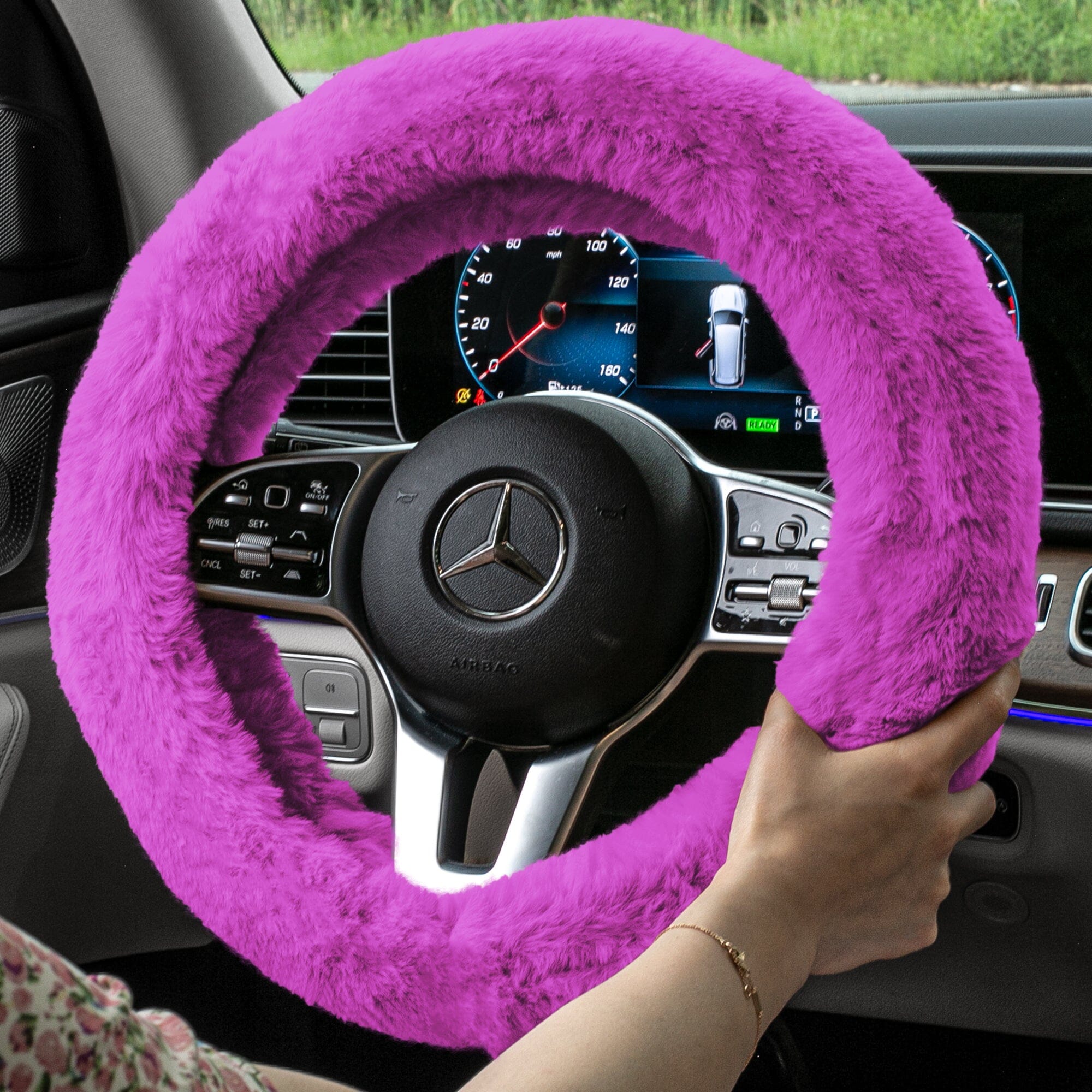 Doe16 Faux Rabbit Fur Steering Wheel Cover Outlet Choice