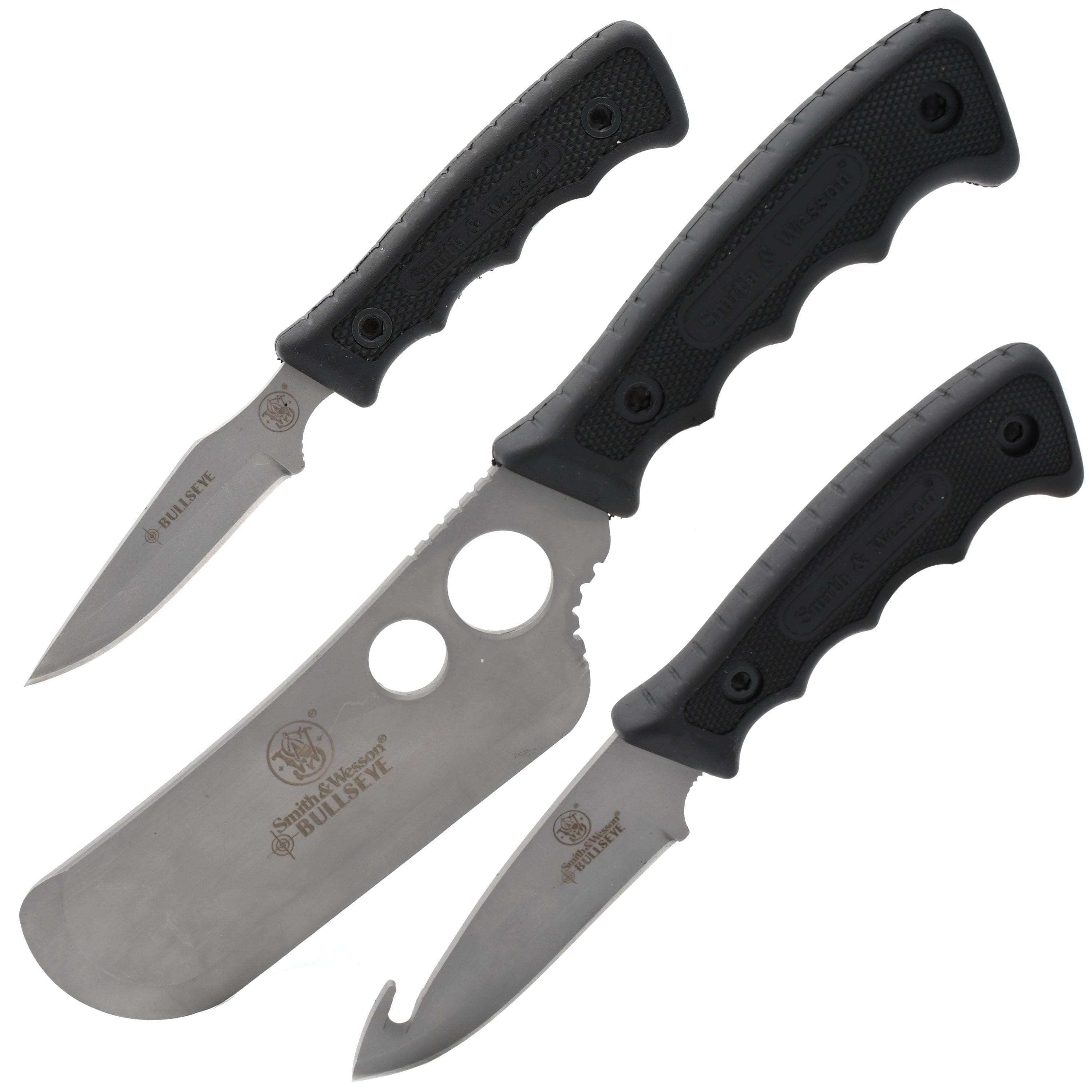 Smith & Wesson Camping Knife Set, Cleaver, Guthook, Caper, Sheath - SWCAMP Original For Sale