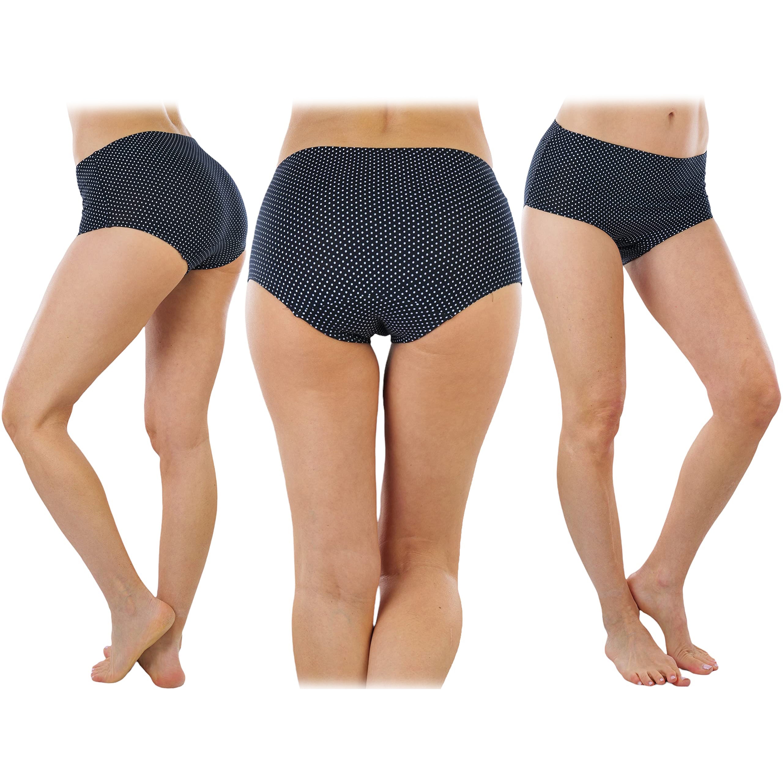 6-Pack: ToBeInStyle Women's High Waisted Peace and Polka Dot Gridle Panties Order