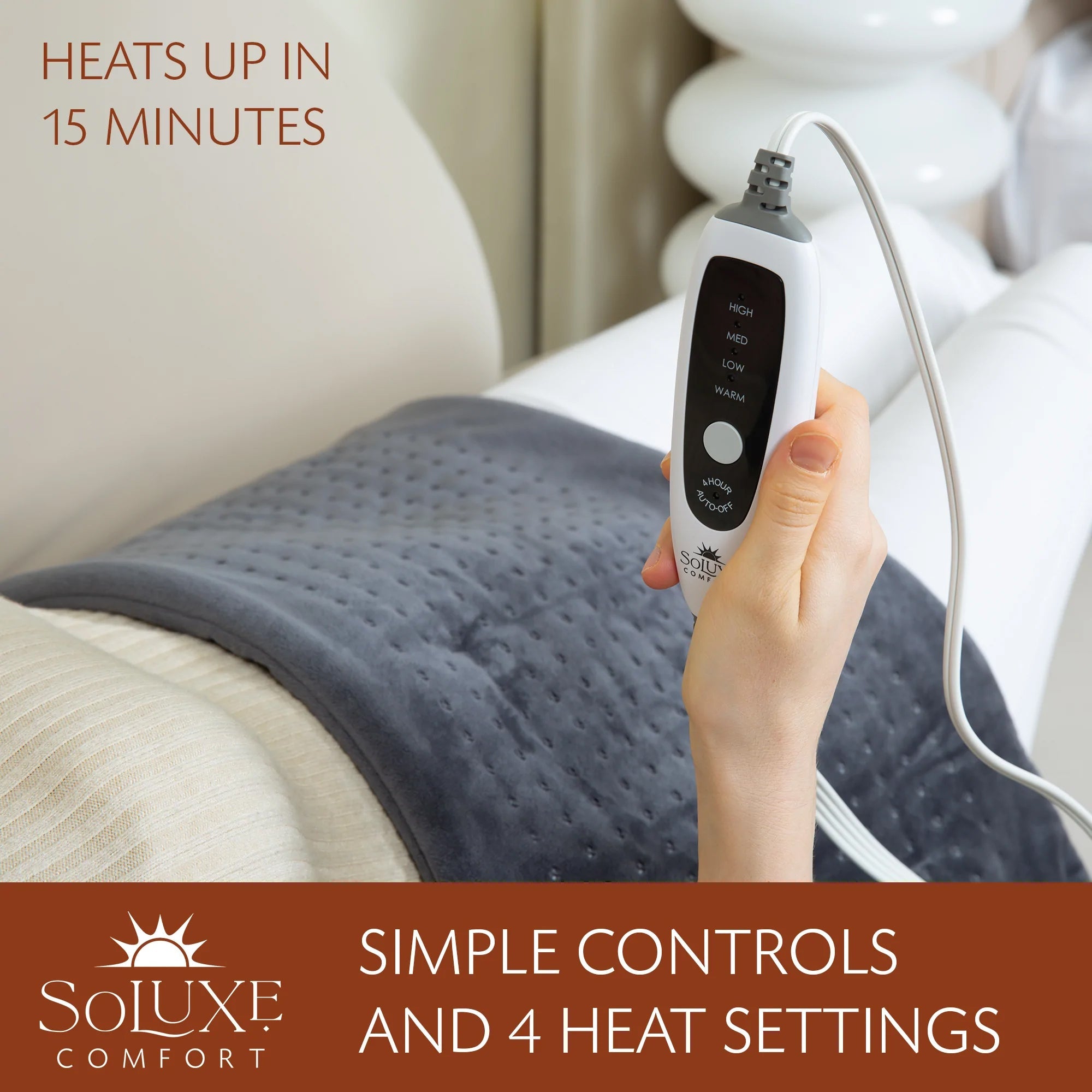 Soluxe Comfort XL King Size Heating Pad Websites Online