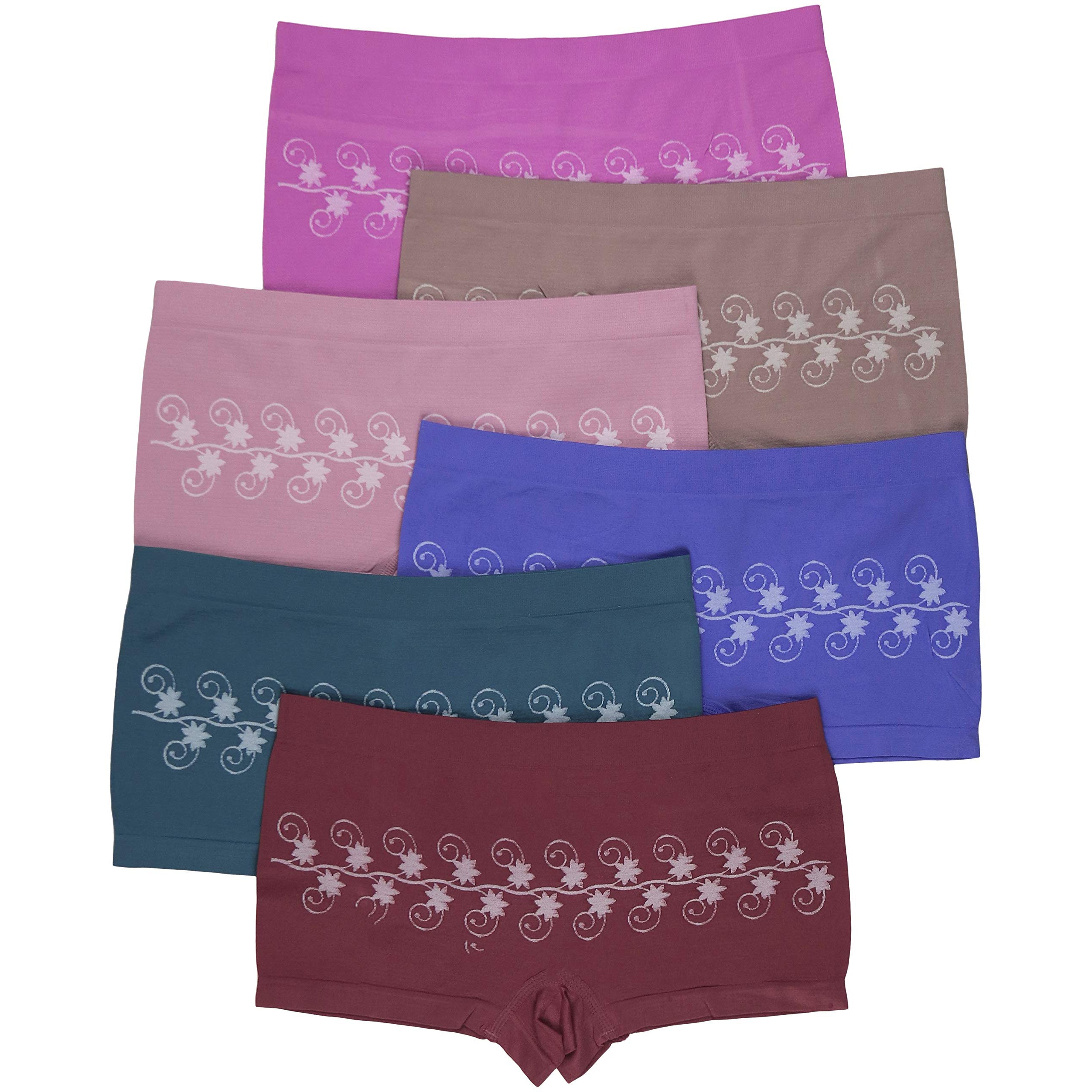 6-Pack: ToBeInStyle Women's Stretch Microfiber Cheeky Boyshort Panties Quality Original