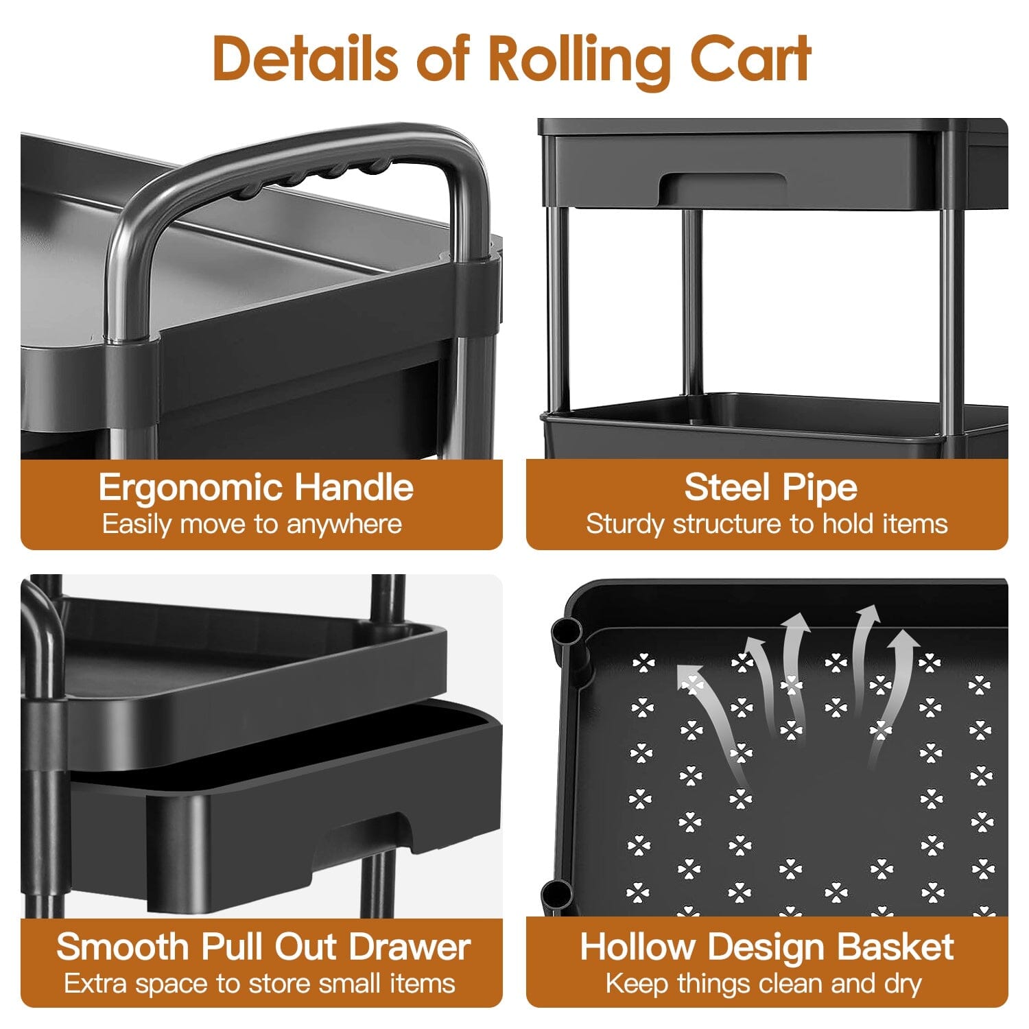 Rolling Utility Cart with Drawer Sale Enjoy