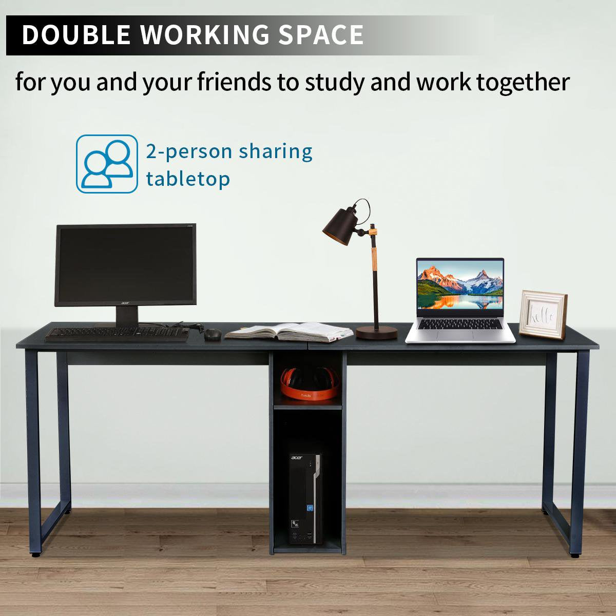 2-Person Metal Desk with Open Shelves Order Cheap Pice