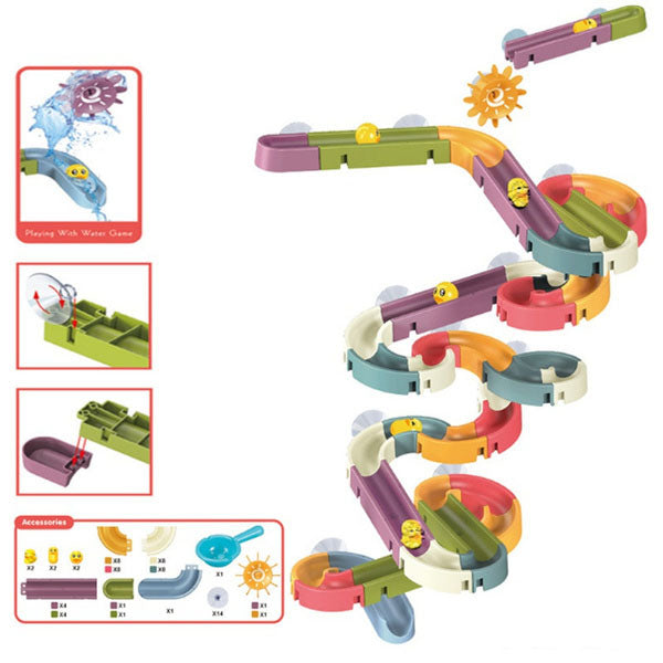 Baby Bath Toys DIY Marble Race Run Assembling Track Fashionable