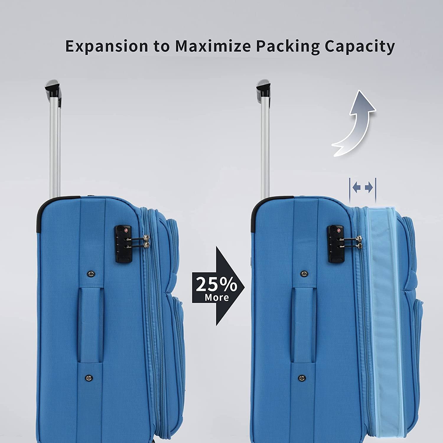 3-Pack: Softside Travel Luggage Set with TSA Lock Clearance Visit New