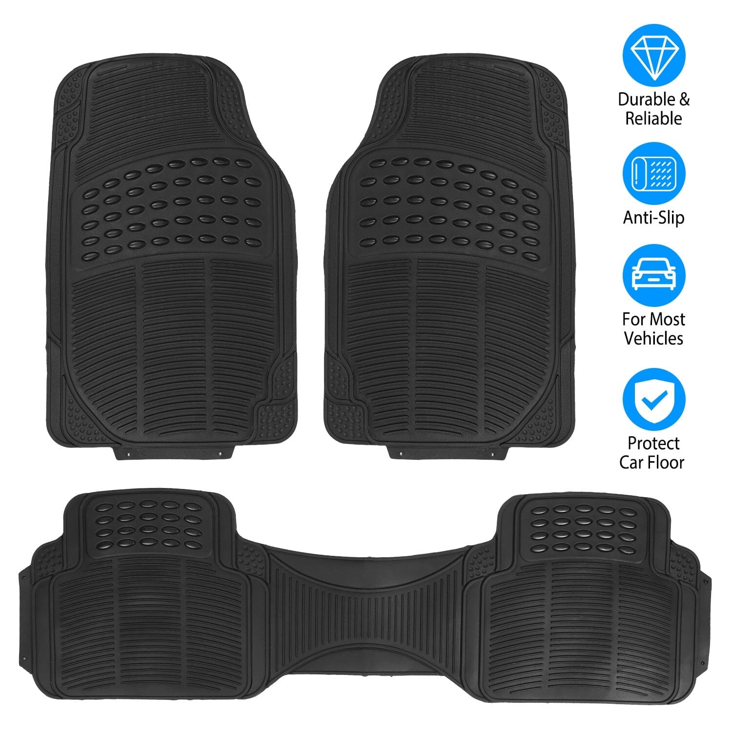 3-Piece: Automotive Floor Mats Set Cheap Sale Discounts