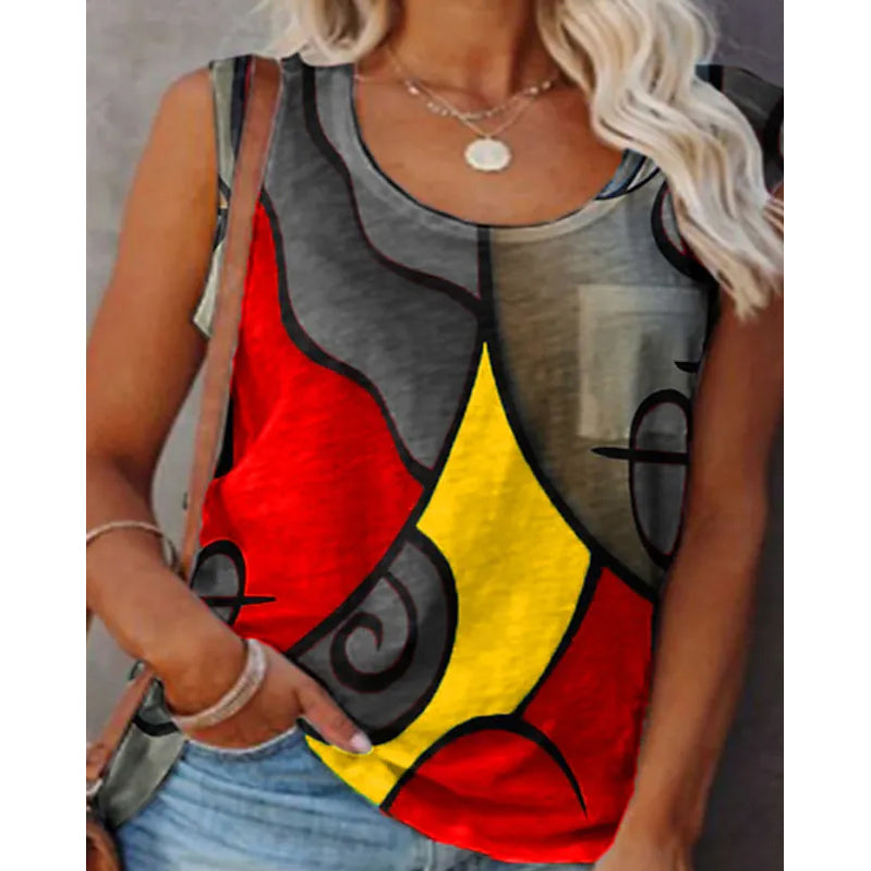 Women's Sleeveless Crew Neck Casual Top Vest Clearance 100% Original