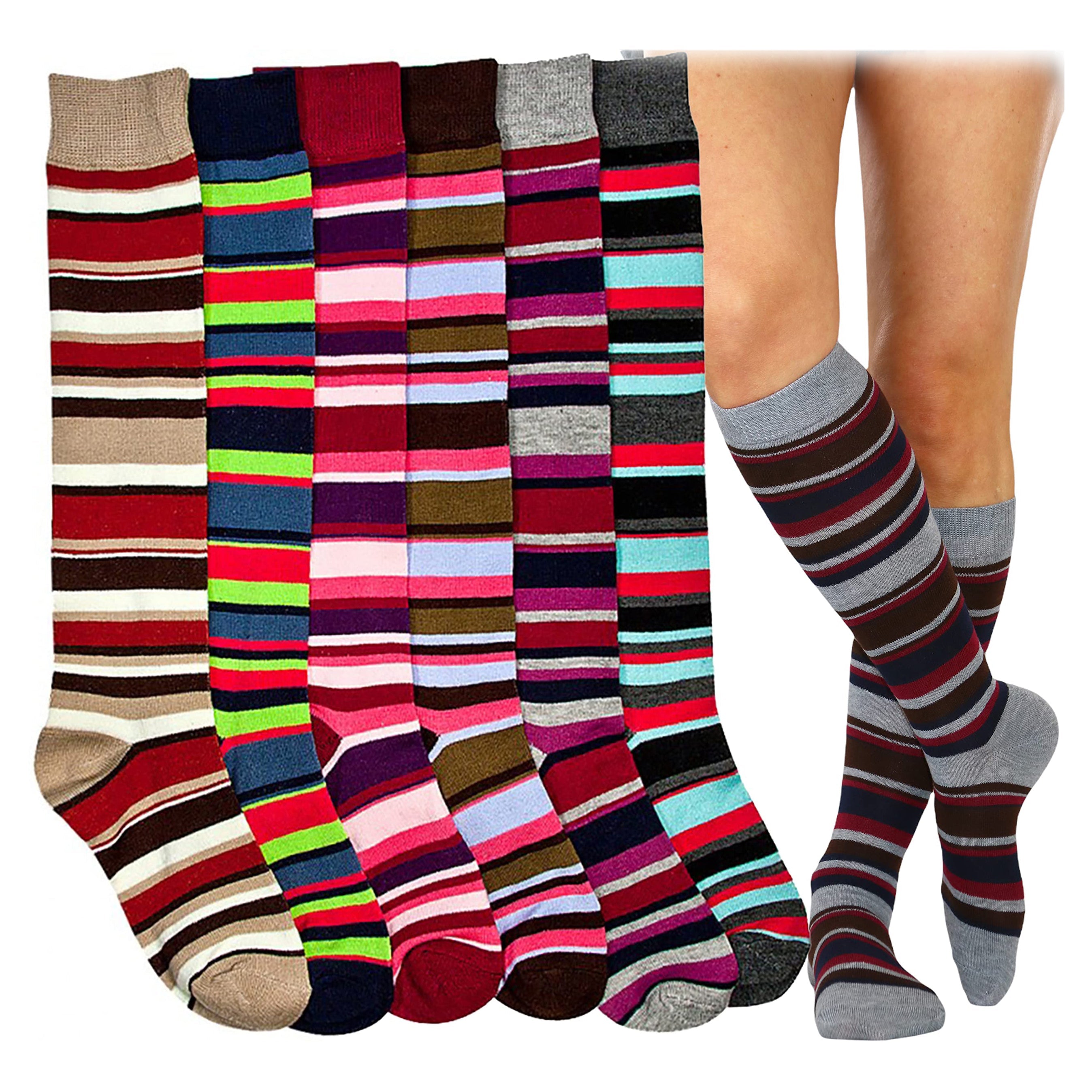 6-Pack: ToBeInStyle Women's Knee High Socks Outlet Pices