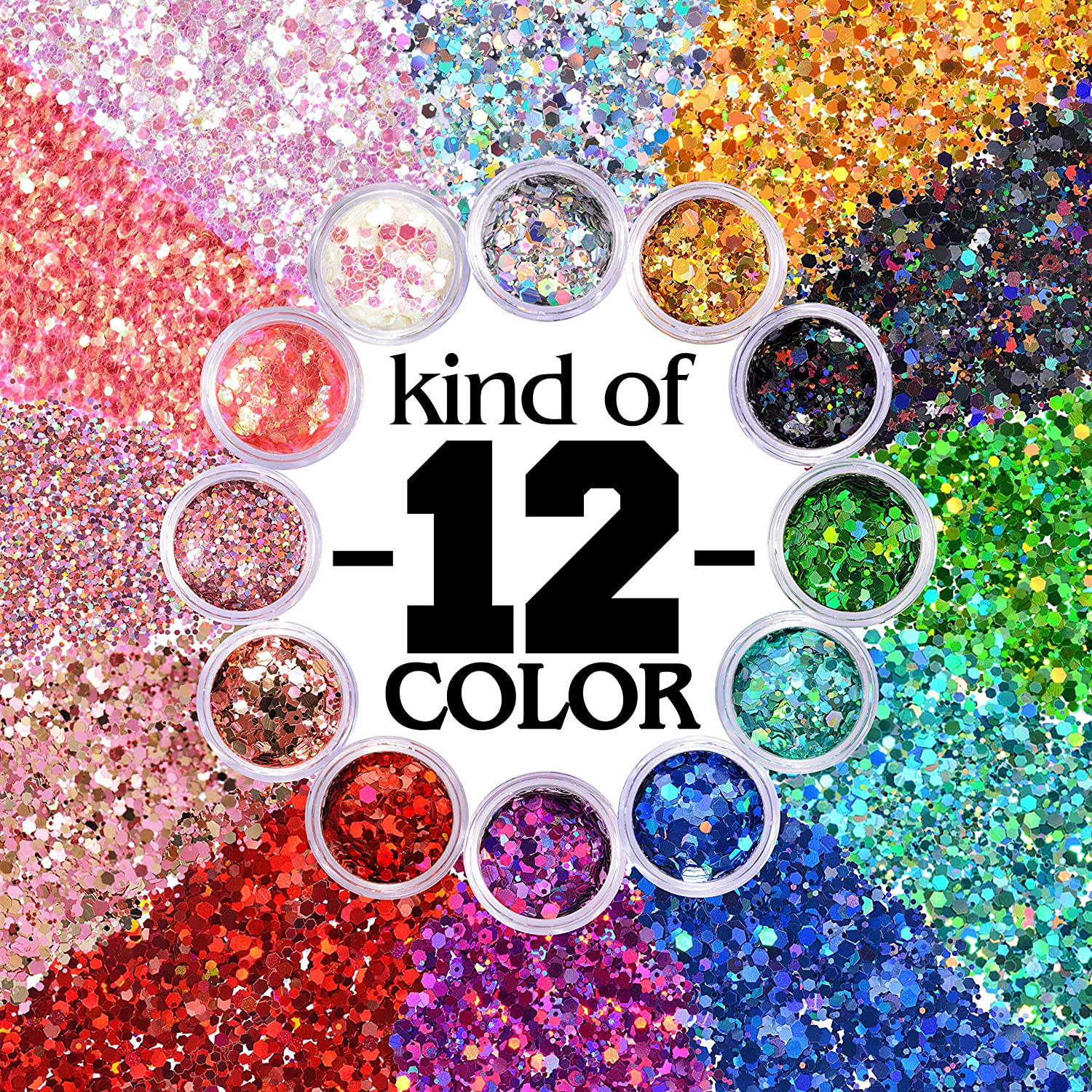 12-Piece: Holographic Chunky Glitters Sale Best Wholesale