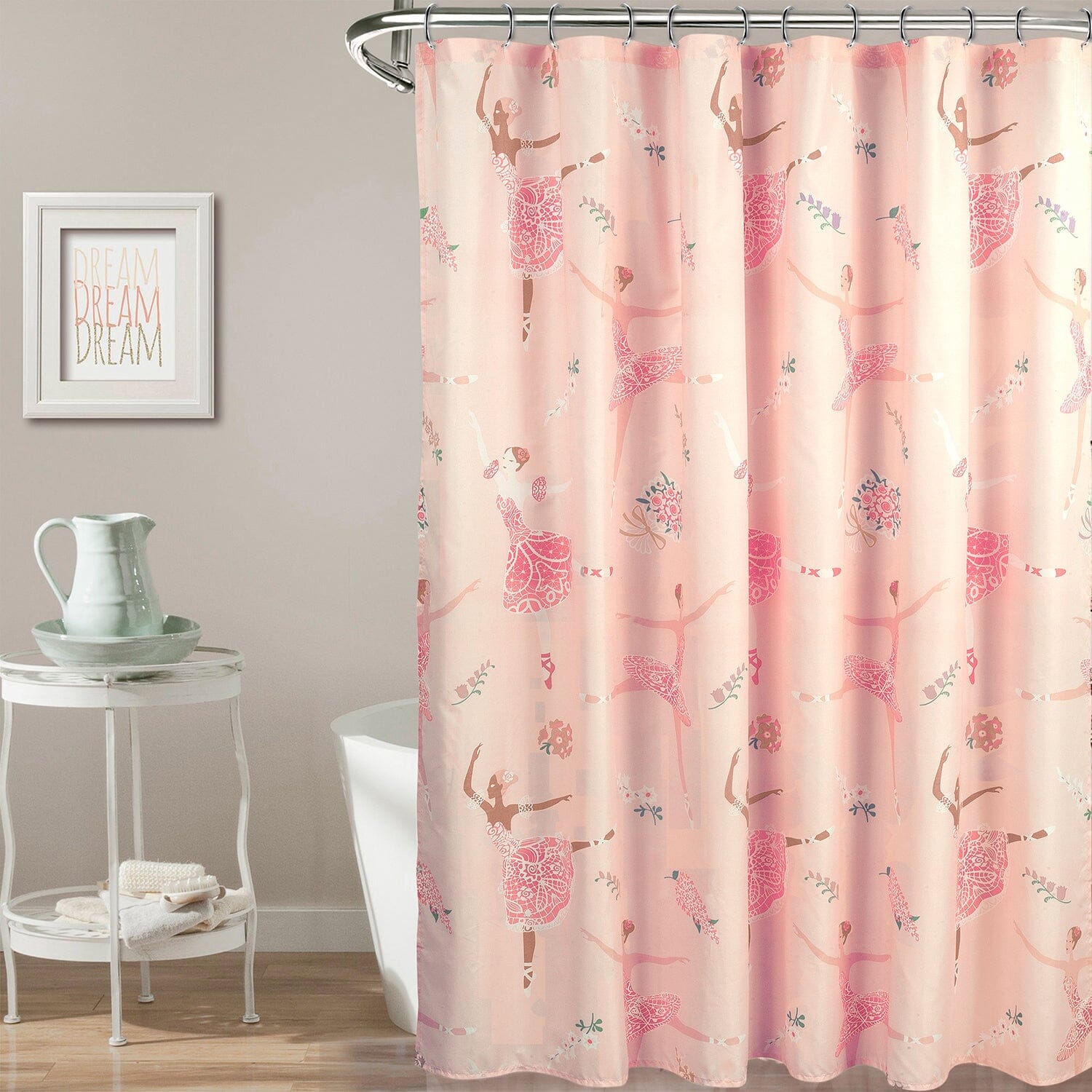 Kidz Mix Dancing Ballerinas Shower Curtain Cheap Sale 2025 Unisex