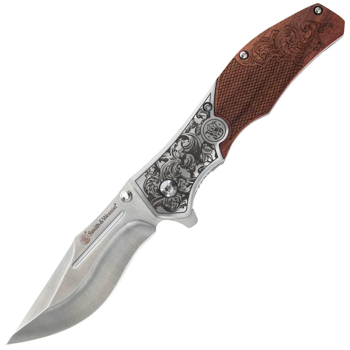 Smith & Wesson Unwavered, 3.25 Assisted Blade, Wood/Steel Handle - 1193150 The Cheapest Cheap Online