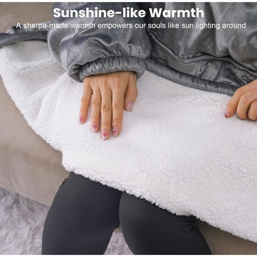 Unisex Sherpa Lined Wearable Hooded Blanket Cheap 2025 Newest