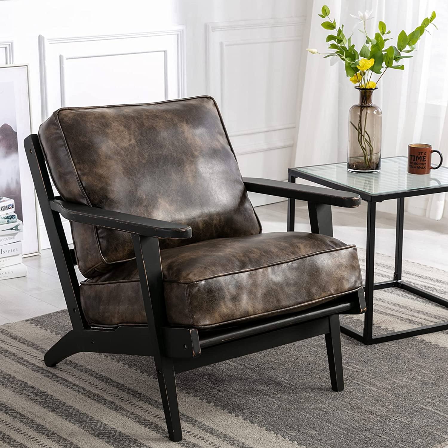 Modern Faux Leather Accent Chair With Paypal Cheap Online