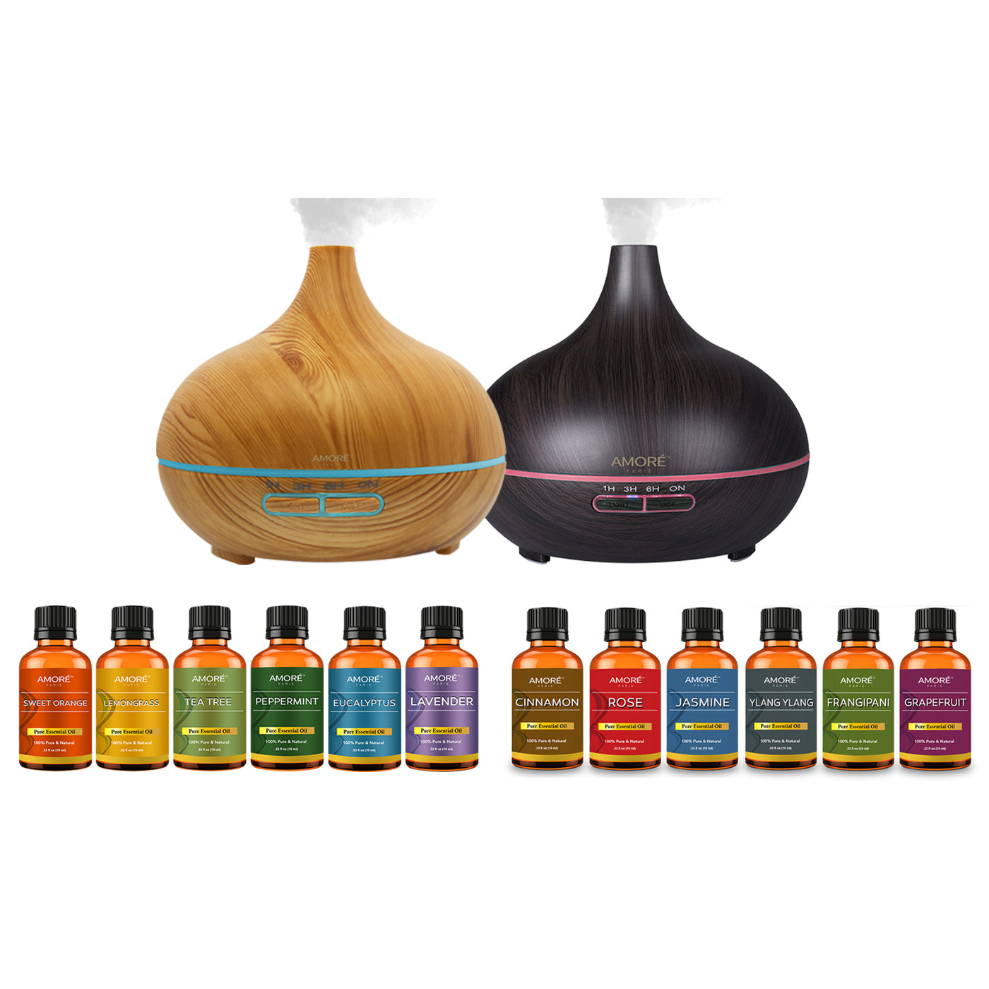 7-Pack: Ultrasonic Essential Oil Diffuser With Essential Oils Extremely Cheap Pice